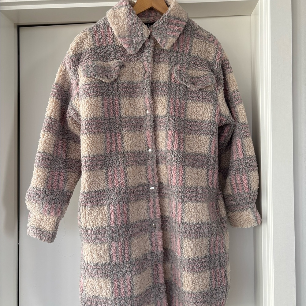 Lulu's Pink and Gray Textured Jacket